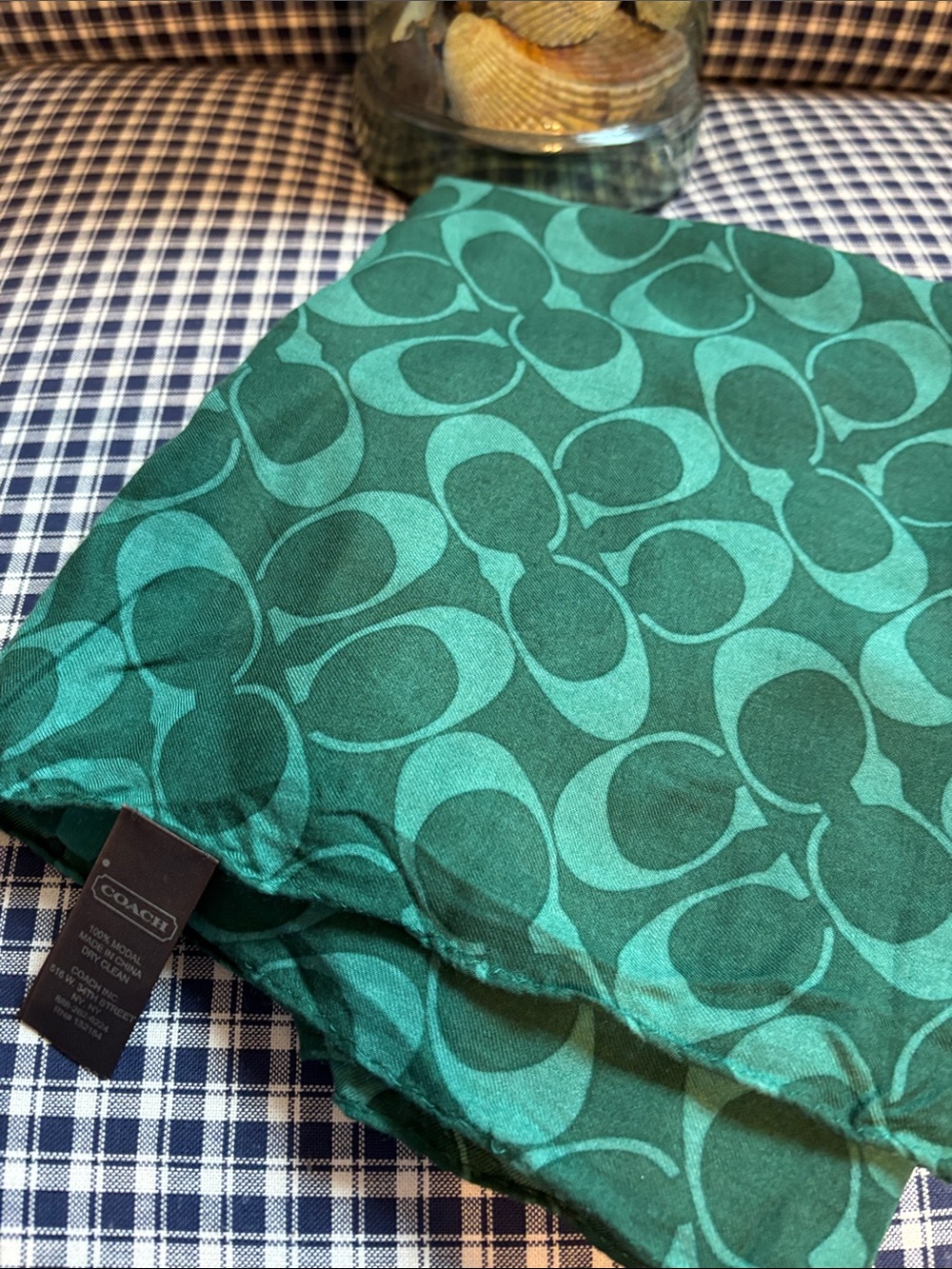 Coach Green Signature wrap  'C' Pattern Scarf